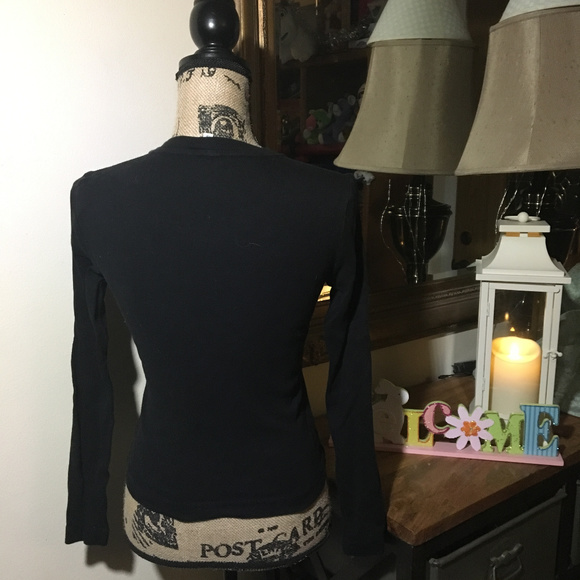 **DONATED**Guess Jeans Black Long Sleeve Top - Picture 3 of 5